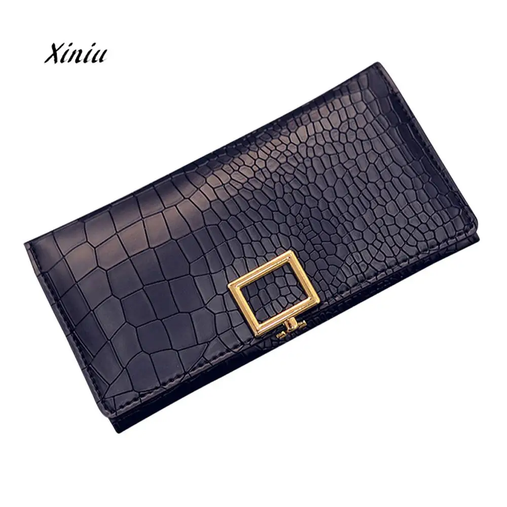 

Fashion Crocodile Pattern Wallet Card Holder Female Handbag Purse Long Clutch Card Holder Ladies Casual Coin Purse Wallet