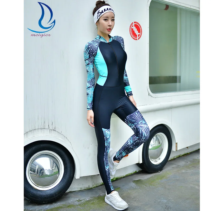 MEIYIER Women Wetsuits One Piece Diving Suit Long Sleeve Swimwear Sunscreen Spearfishing Surf