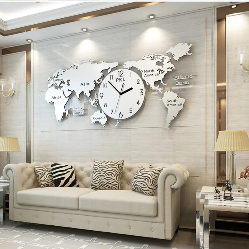 Скандинавские декоративные карты мира большие настенные часы Креативные Часы настенные цифровые кварцевые настенные часы Домашние художественные часы как семейные подарки