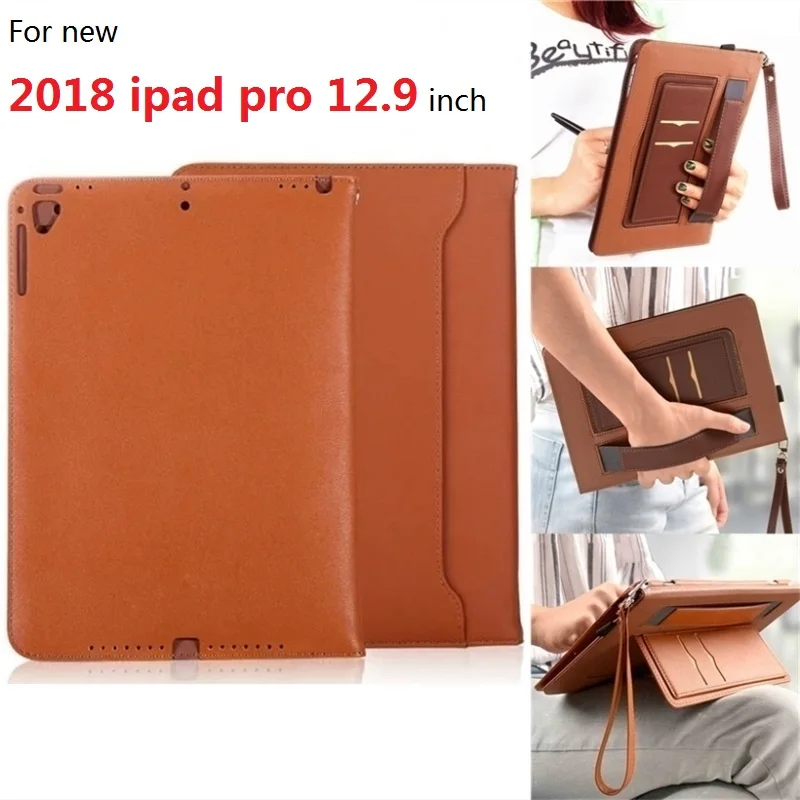 Для нового 2018 iPad pro 12 9 дюйма чехол из искусственной кожи ручной держатель Чехол