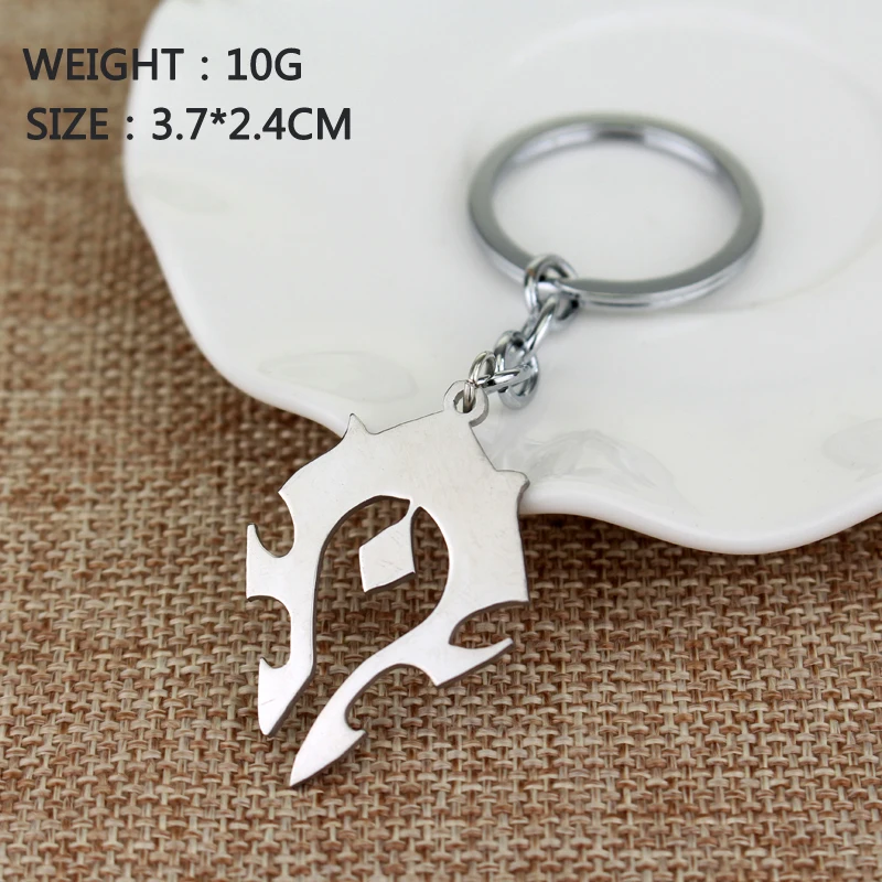 Llavero con emblema de horda World of Warcraft llavero de plata de acero inoxidable WOW Alliance Tribal Marks llavero Llaveros