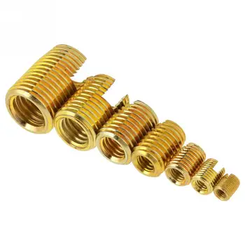 

50Pcs/Set Brass Thread Insert Self Tapping Thread Slotted Inserts Combination Set Assortment Kit Repair Thread Tool Best Offer