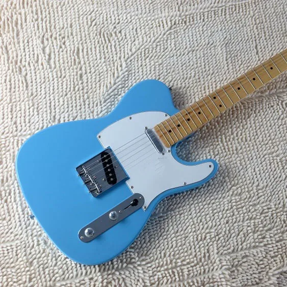 

22 Tone Position TL Electric Guitar, Solid Light Blue Maple Fingerboard Chrome Hardware Musical Instrument guitarras
