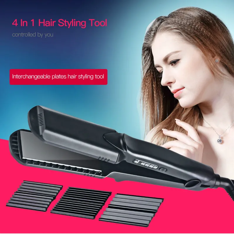 100-240 В CkeyiN инструмент для укладки волос гофрированный Железный Выпрямитель для волос Керамический выпрямитель для выпрямления плоского железа кукурузный Вэйвер пластина для волос