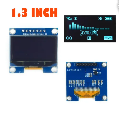 O светодиодный 1,3 дюйма 128*64 синий SPI и IIC модуль ЖК-светодиодный модуль дисплея