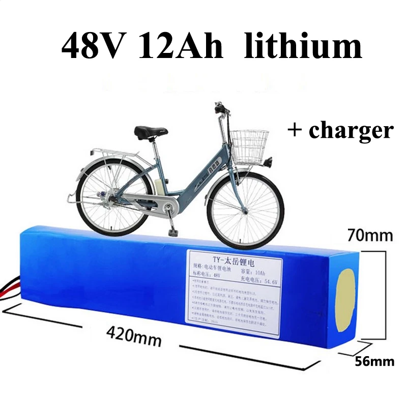 

customize 18650 48v 12ah lithium battery 13s bms lifepo4 48v li-ion battery for 500w 800W electric bicycle e-bike with charger