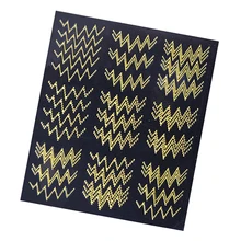 3D ゴールデンメタリックネイルアートステッカーデカール自己 ahesive のヒントデコレーション 8 爪のステッカーネイルアートステッカー(China)