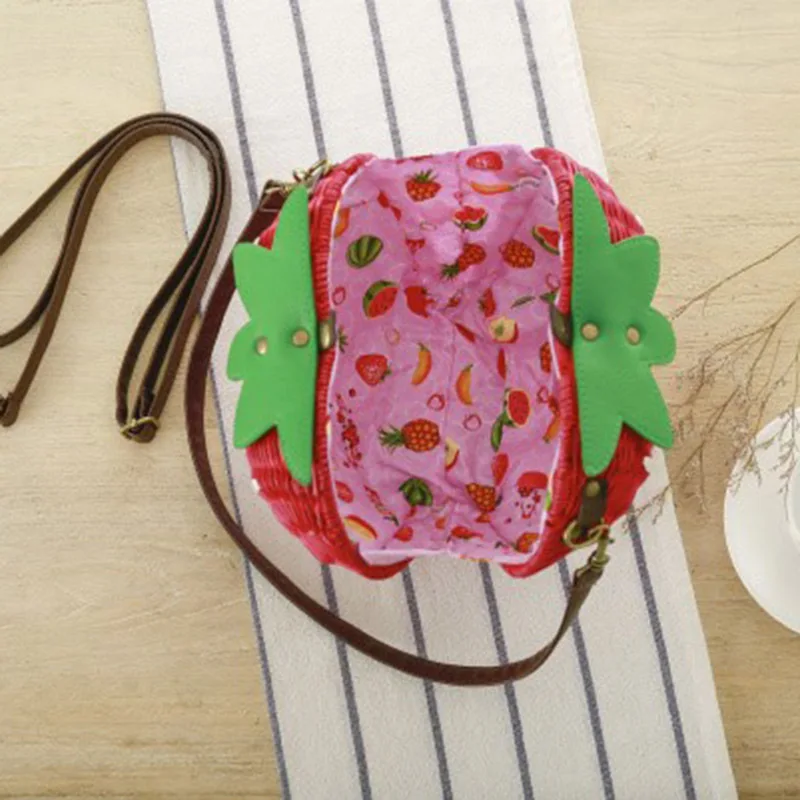 Women Straw Bags Female Summer Beach Shoulder Bag Lady Strawberry Vintage Rattan Weave Handbag Handmade Portable Bolsa SS3126 (6)