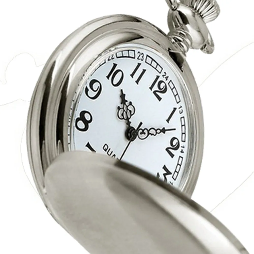 

Women Men Pocket Watch WITH BOX Smooth Sliver Arabic Numbers Dial Modern Pocket Watch reloj de bolsillo zakhorloge крмнне ч