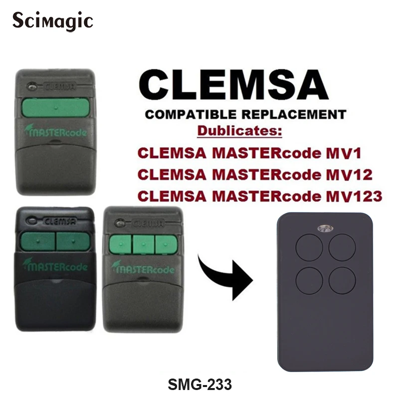 

Gate control Copy CLEMSA MASTERCODE MV 123 universal garage door remote control clone CLEMSA MUTAN CODE 433.92mhz garage command