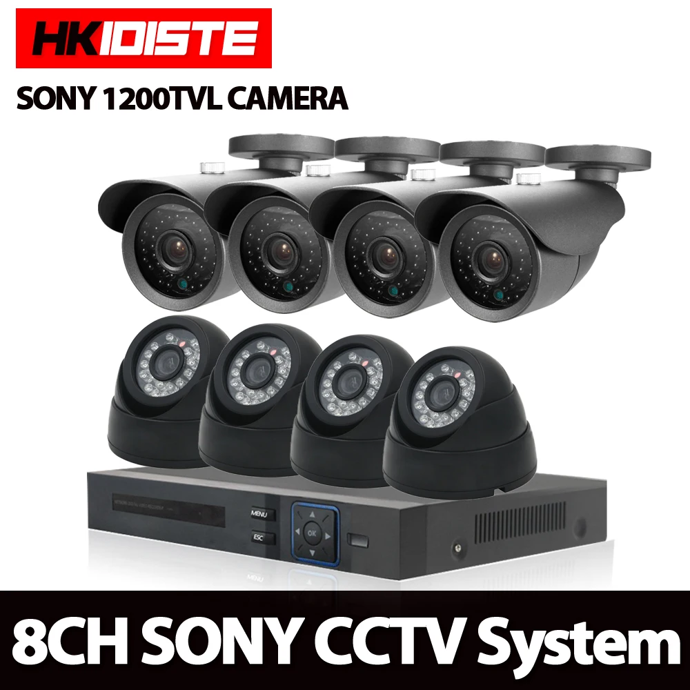 Камера видеонаблюдения 8 каналов 1080P NVR DVR 1.0MP * 1200TVL|surveillance set|camera surveillance setdvr kit |