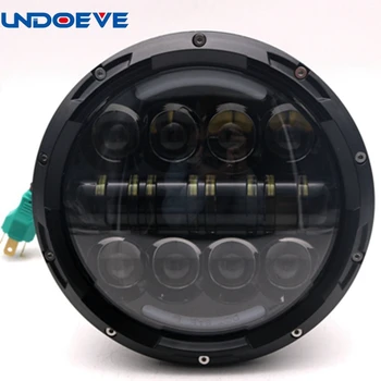 

7" 80W Motorcycle LED Headlight Angle Eyes with Amber Signal Halo DRL Halo for Motorcycles
