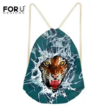 FORUDESIGNS рюкзак для путешествий с 3D принтом тигра, сумка на шнурке для мальчиков-подростков, мужские сумки на плечо с изображением животных, рюкзак Mochila Escolar