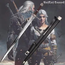 Косплей The Witcher 3: Дикая Охота Геральт из Ривии Sword Игры Амин Из Нержавеющей Стали Sharp Edge Реального Оружия