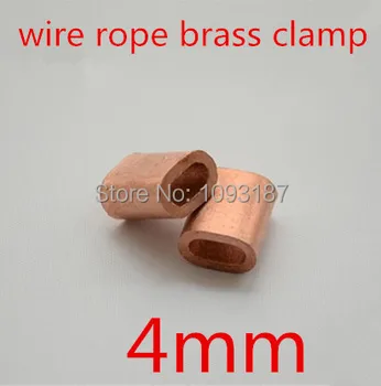 

20pcs/lot m4 4mm Diameter wire rope brass clip clamp brass Ferrules
