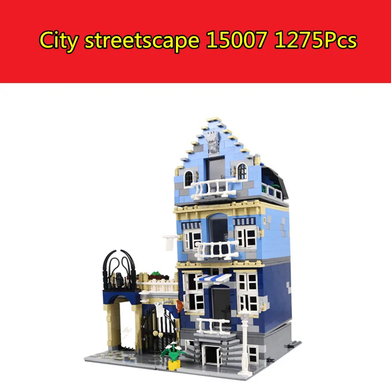 

15007 1275Pcs City Street European Market Model Building Block Set Bricks Kits Compatible lego 10190 3D Bricks figure toys for c