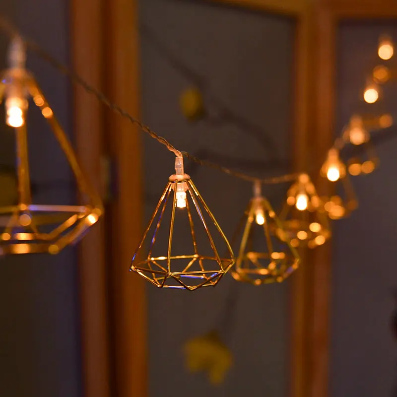 

100Led Geometric Diamond Plug 8 Model String Lights 10m guirlande LED Decor For Christmas Garland On The Window kerstverlichting