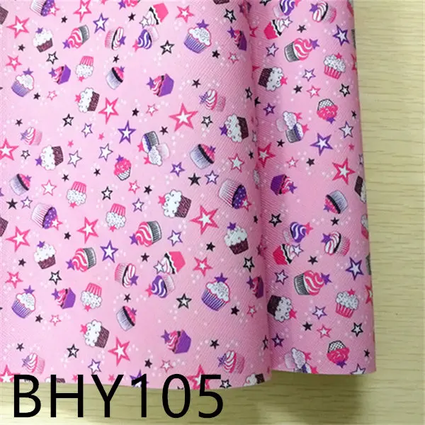 

Free shipping 7.6*12inch cartoon print synthetic leather fabric for DIY accessories BHY105