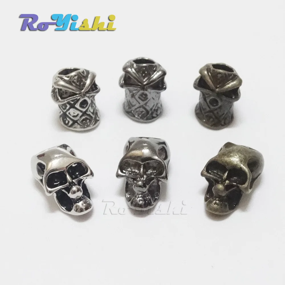 

1pcs/pack Single Vertical Hole Metal Skull Beads for Paracord Knife Lanyards 3 Colors