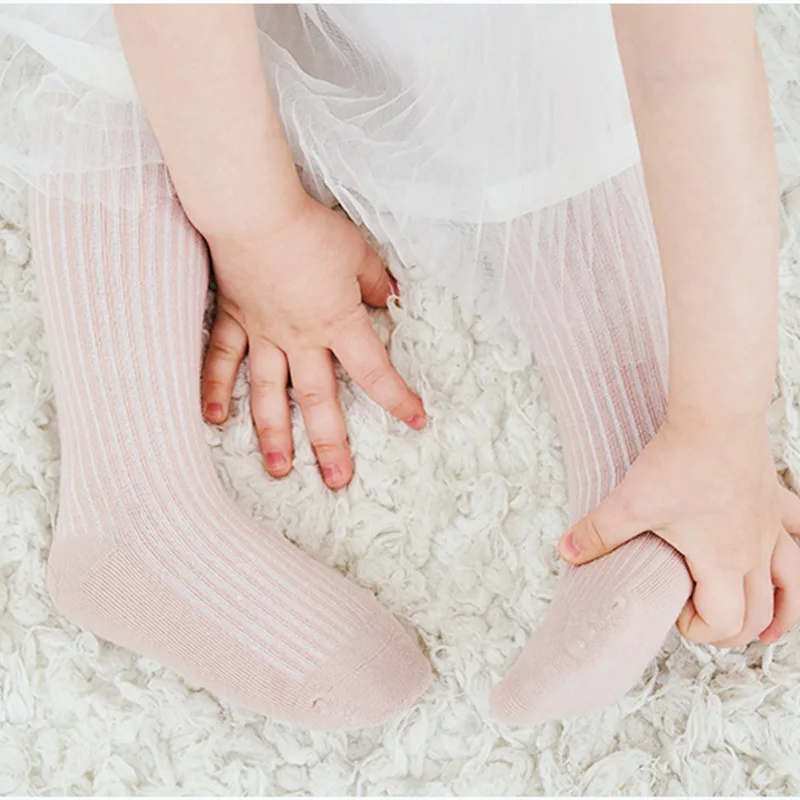 

Autumn summer cotton Girls Pantyhose Baby Tights Knitted Cotton baby Girl kid Toddler Tights vertical Children's Clothing