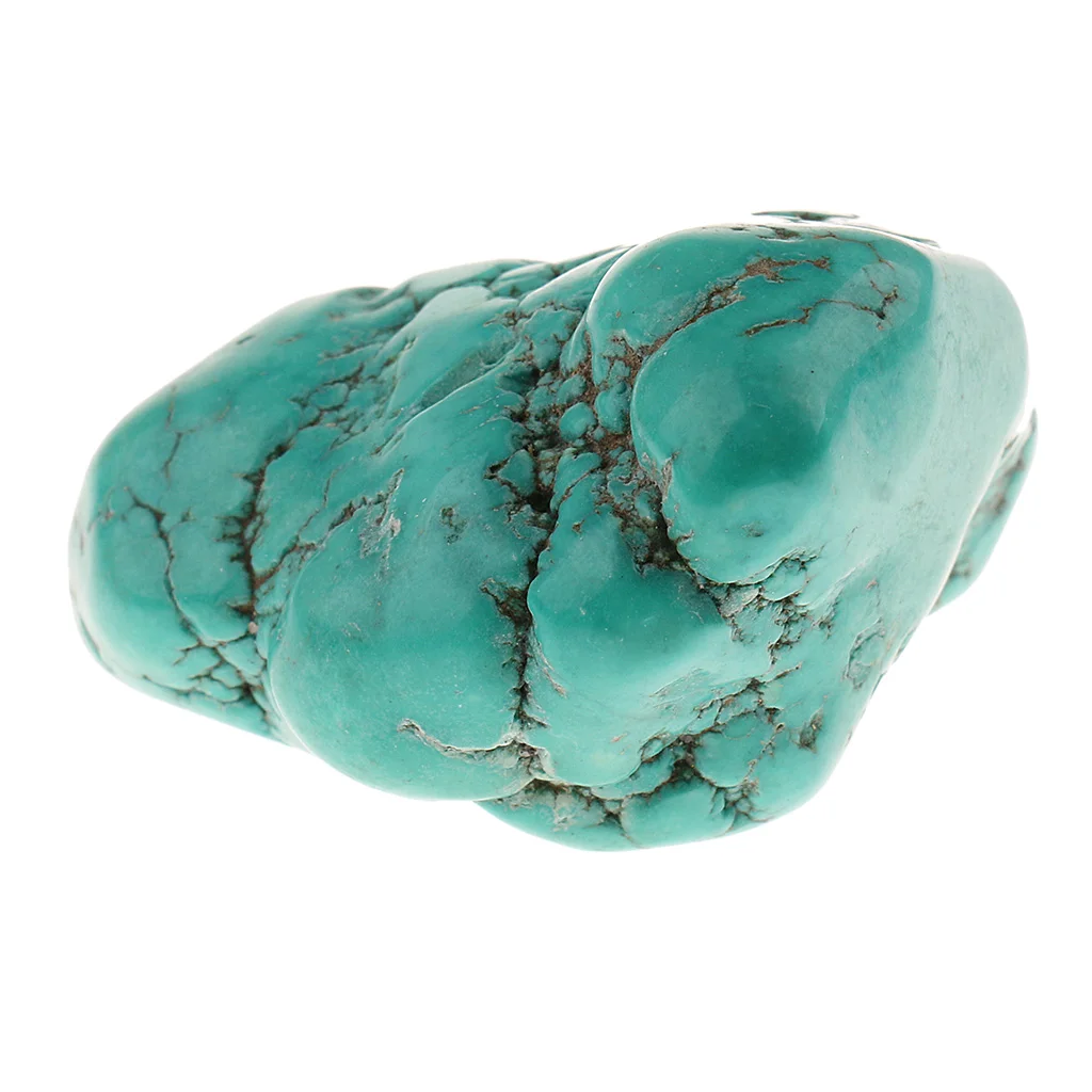 Natural Turquoise Gem Quartz Feng Shui Heal Crystal Terminate Home Decor Ornament for Jewelry Making