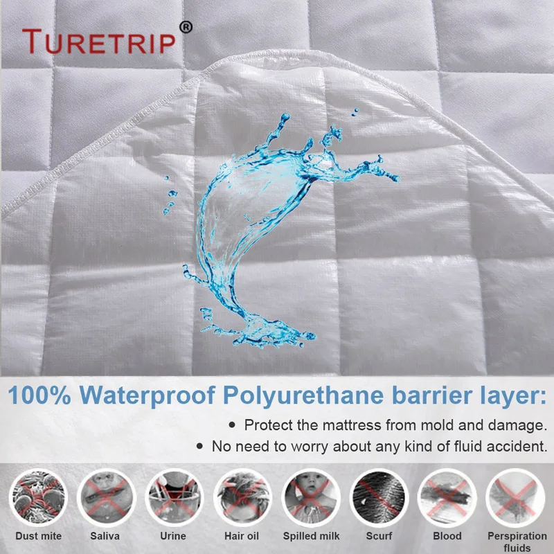 Quilt Padding Waterproof Mattress Cover Fitted Mattress Protector Colchao Waterproof Sheet Bed Protector