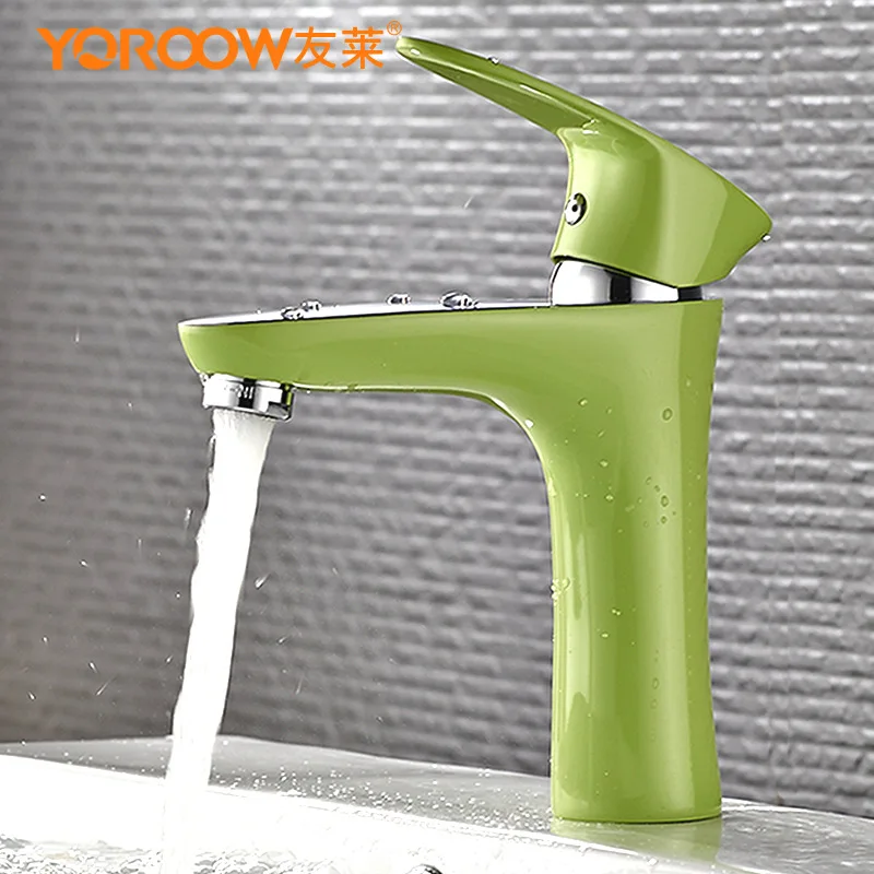 Yoroow Innovative Fashion Style Home Multi-color Bath Basin Faucet Cold And Hot Water Taps Green ...