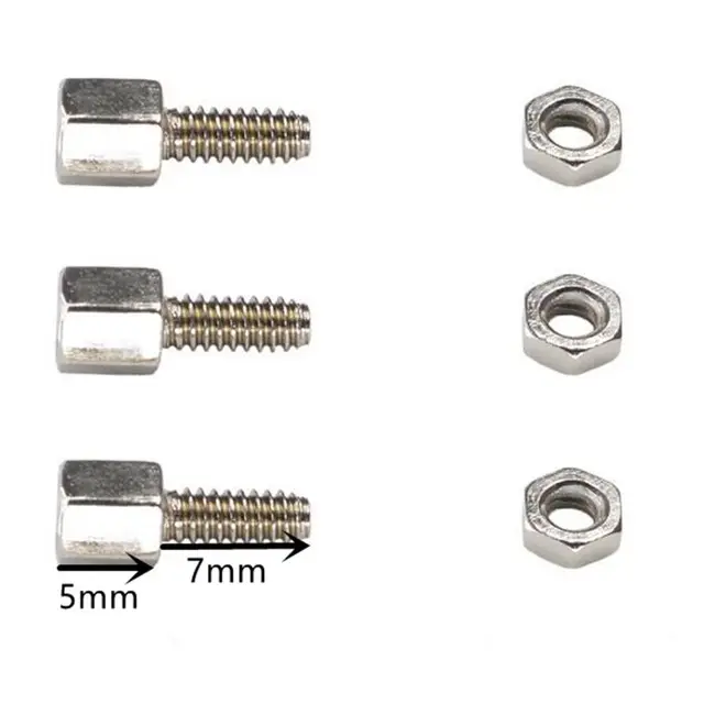 10Sets 5+7mm Header Plate Bracket Stud Bolt & Nut Nuts Screw D Sub VGA DB9 DB15 DB25 RS232 COM