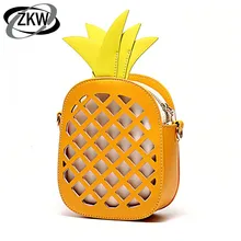 ZKW супер модная открытая сумка через плечо с ананасом из натуральной кожи, шикарная сумка с цепочкой, сумки-мессенджеры