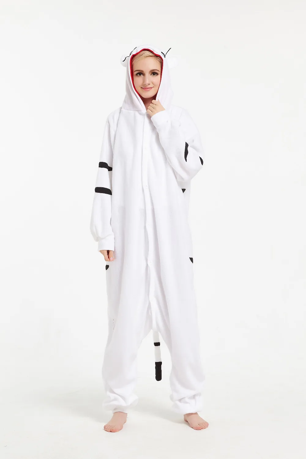 White tiger Onesie Pajamas Jumpsuits Adult Animal Romper Unisex