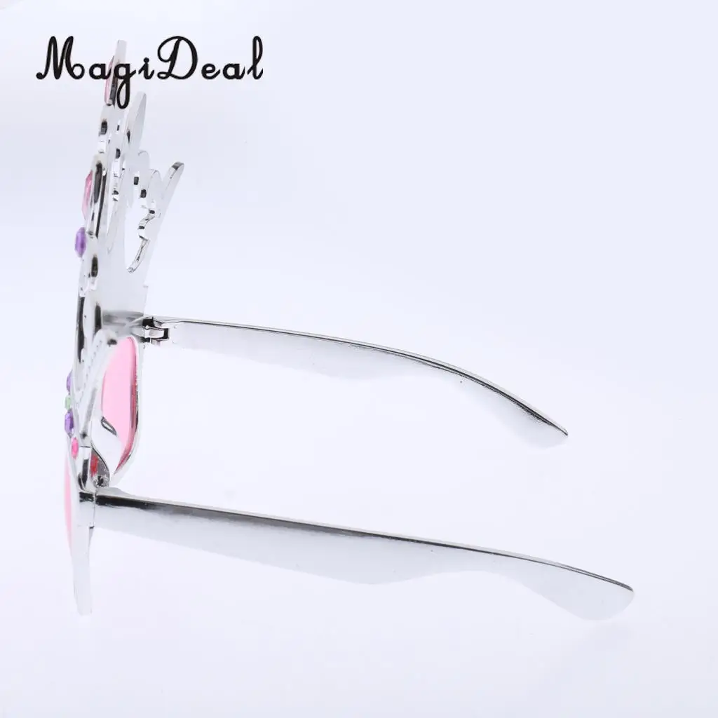 MagiDeal Fashional Silver Crown Sunglasses for Happy Birthday Tiara Glasses Fancy Dress Photo Prop Christmas New Year Party Acce
