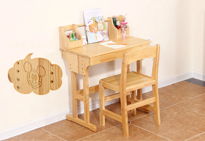 Высококачественный деревянный стол для детей детский стол подъемная школьная парта и стул и Настольный набор