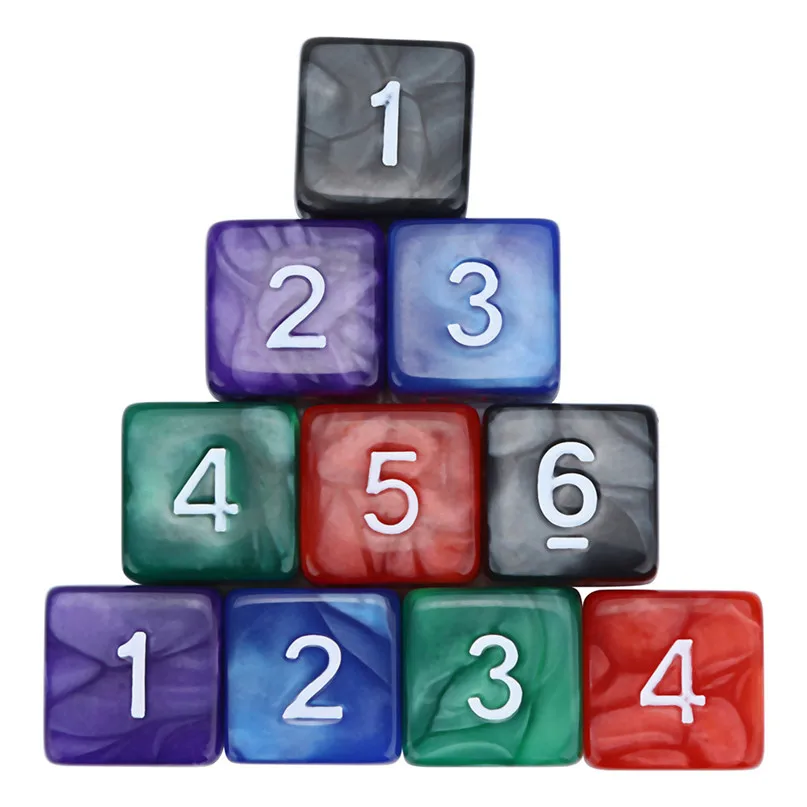 Кости с цифрами для TRPG игра многогранные D4 D20 мульти сторонее акриловое кости