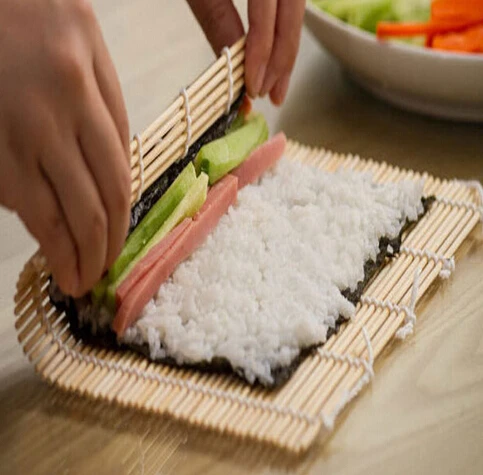 Flybloom Bamboo Sushi Rolling Mat Bamboo Sushi Mat For Rolling Sushi Bamboo Sushi Curtain Perfect For Easy Sushi Rolling California Rolls Etc