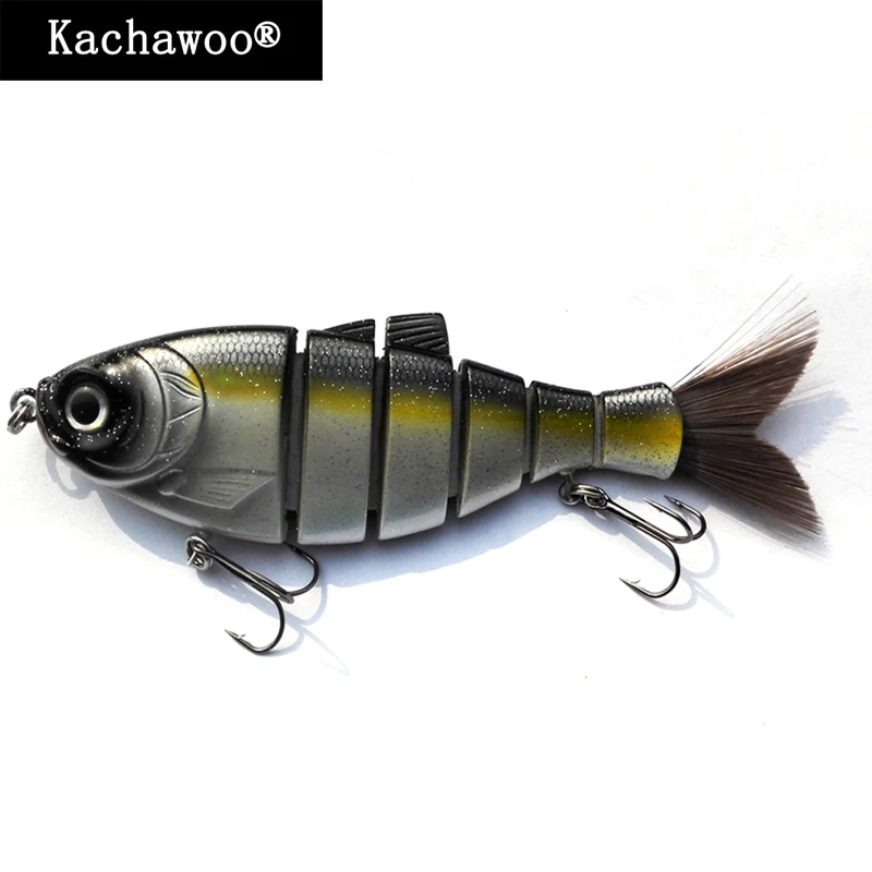 Shad Jointed Swimbait with Hair Tail 6 Multi Segment Fishing Lures Trout for Bass Fishing Bait