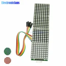 MAX7219 Module matriciel microcontrôleur 4 en un affichage avec 5P ligne 4 en 1 rouge/jaune vert/vert émeraude/bleu 4 couleurs