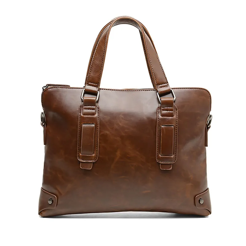 

Ubag Oil Wax PU Leather Bag Vintage Men Handbags Work Briefcase Business Solid Color Messenger Bags Male Retro Shoulder Bag Hot