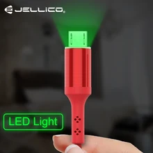Jellico светодиодный кабель Micro USB 2A шнур для быстрой зарядки и передачи данных Microusb кабель для зарядки samsung Xiaomi Android кабели для мобильных телефонов
