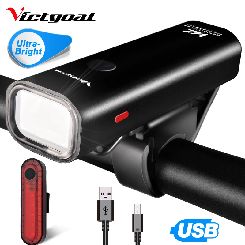 Для велосипеда VICTGOAL светильник USB Перезаряжаемые спереди светодиодный