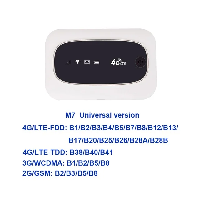TIANJIE M6 M7 Универсальный 3g 4G WCDMA GSM модем мини мобильный Горячая точка Портативный 150 Мбит/с 4G WiFi маршрутизатор с SIM Слот карты Micro SD - Цвет: TJ-M7