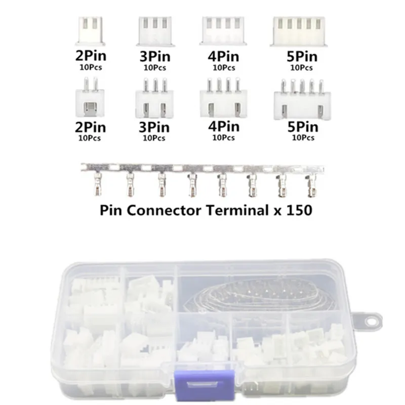 

XH2.54 2p 3p 4p 5 pin 2.54mm Pitch Terminal Kit / Housing / Pin Header JST Connector Wire Connectors Adaptor XH Kit 230pcs