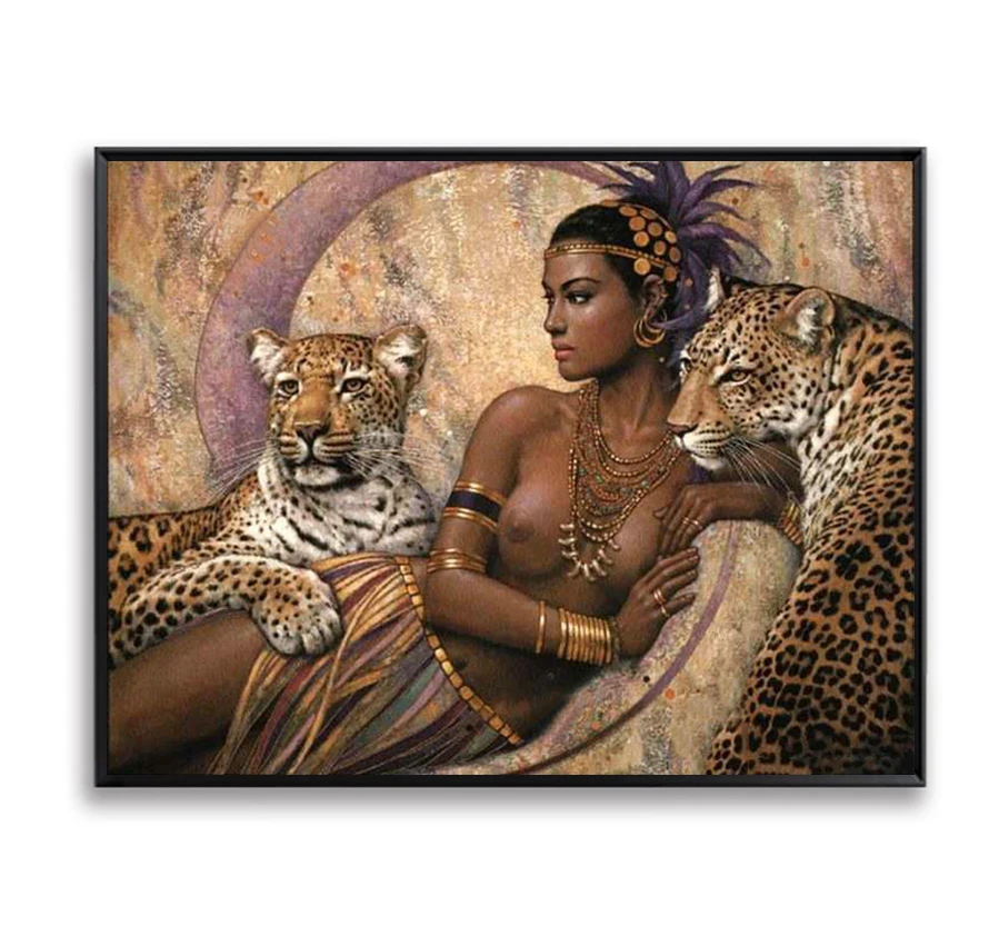 

Diy Digital Painting Tiger and Women Pictures Coloring by Numbers Wall Pictures for Living Room Oil Painting Home Decor SZH-183