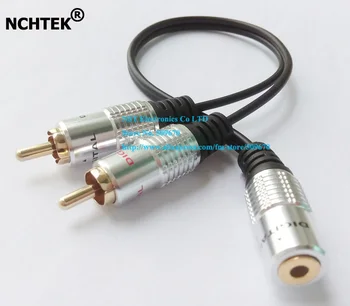 

NCHTEK 1/8" 3.5MM Stereo Female to DUAL RCA Male Jack Audio Adapter Connector Cable About 25CM/Free shipping/5PCS