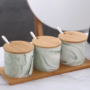 

3 PCS European Creative Ceramic Condiment Cans for Kitchenware