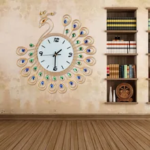 2017 Luxury High Quality Large Antique Diamond Peacock font b Wall b font font b Clocks