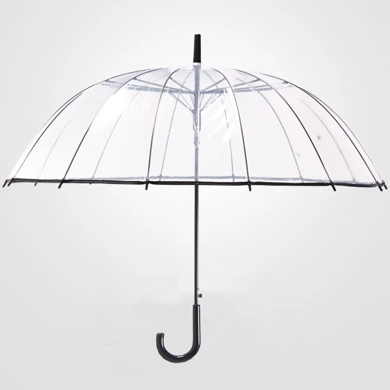 

16 bone transparent umbrella Japanese literary small fresh long handle umbrella creative men and women couple umbrellas parasol
