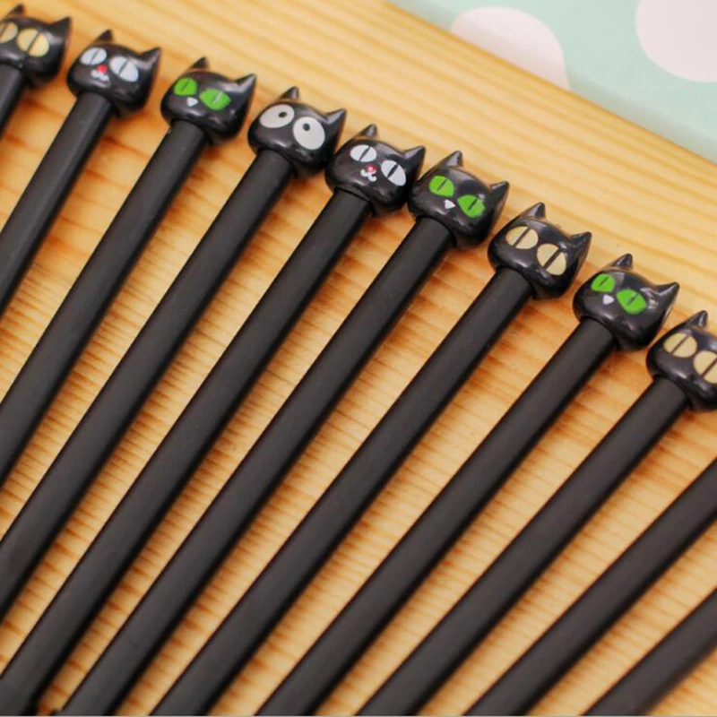 

4 New Cute Black Cats, Neutral Pens, Gels Pencils, Materials, School Offices, Pens Stationery Offices, Children'S Gifts