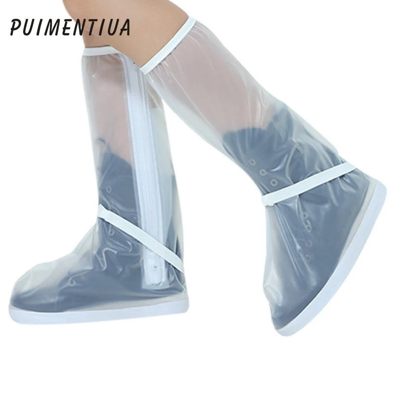 

Tube Reusable Waterproof Rain Shoes Covers Unisex Slip-resistant PVC Rain Boot Overshoes Shoes Accessories S-3XL