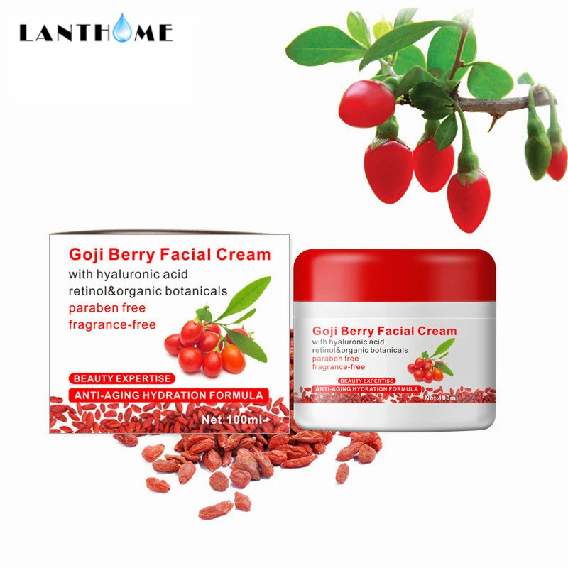 

Goji Berry Facial Cream With Hyaluronic Acid Skin Care Brighten Whitening Face Cream Anti-aging Anti Wrinkle Remove Spots 100ml