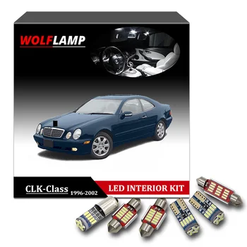 

Wolflamp 14Pcs Canbus White LED Interior Car Lights For 1996-2002 Mercedes Benz CLK-Class Map Light Dome Lamp License Plate Bulb